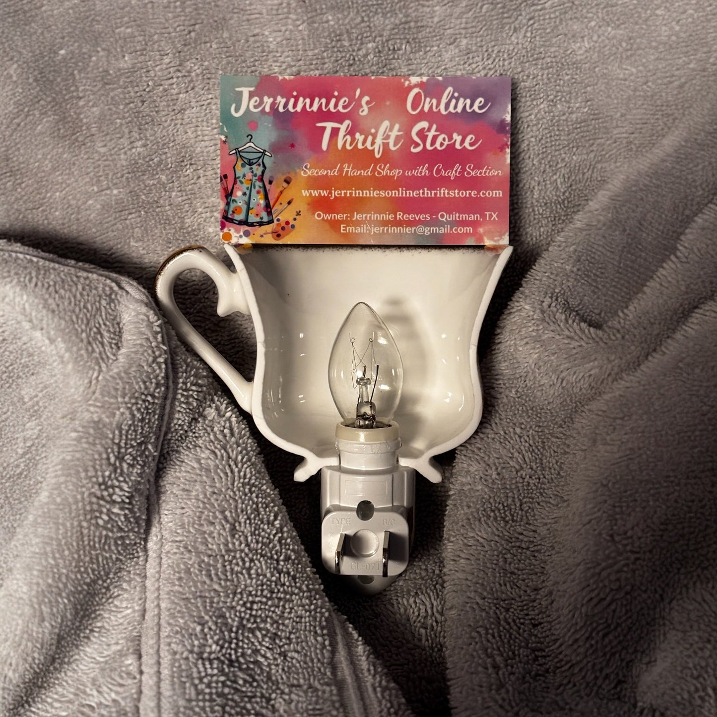 Bone China Staffordshire Floral Rose Teacup Night Light