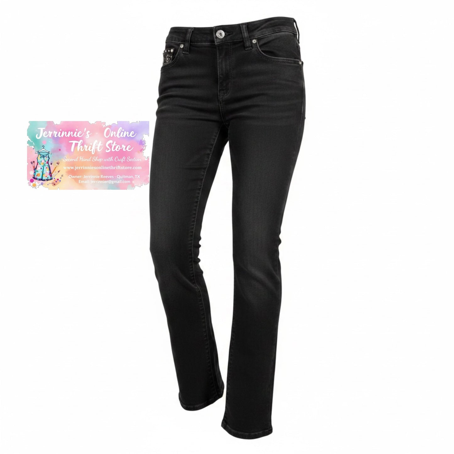 Lamasini Rhinestone Embellished Bootcut Jeans – Size 7