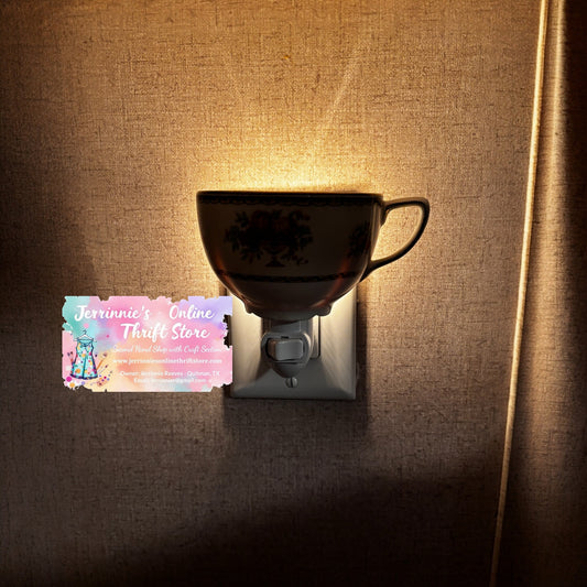 Handcrafted Johnson Brothers Floral Bouquet Teacup Night Light – Vintage Porcelain Plug-In