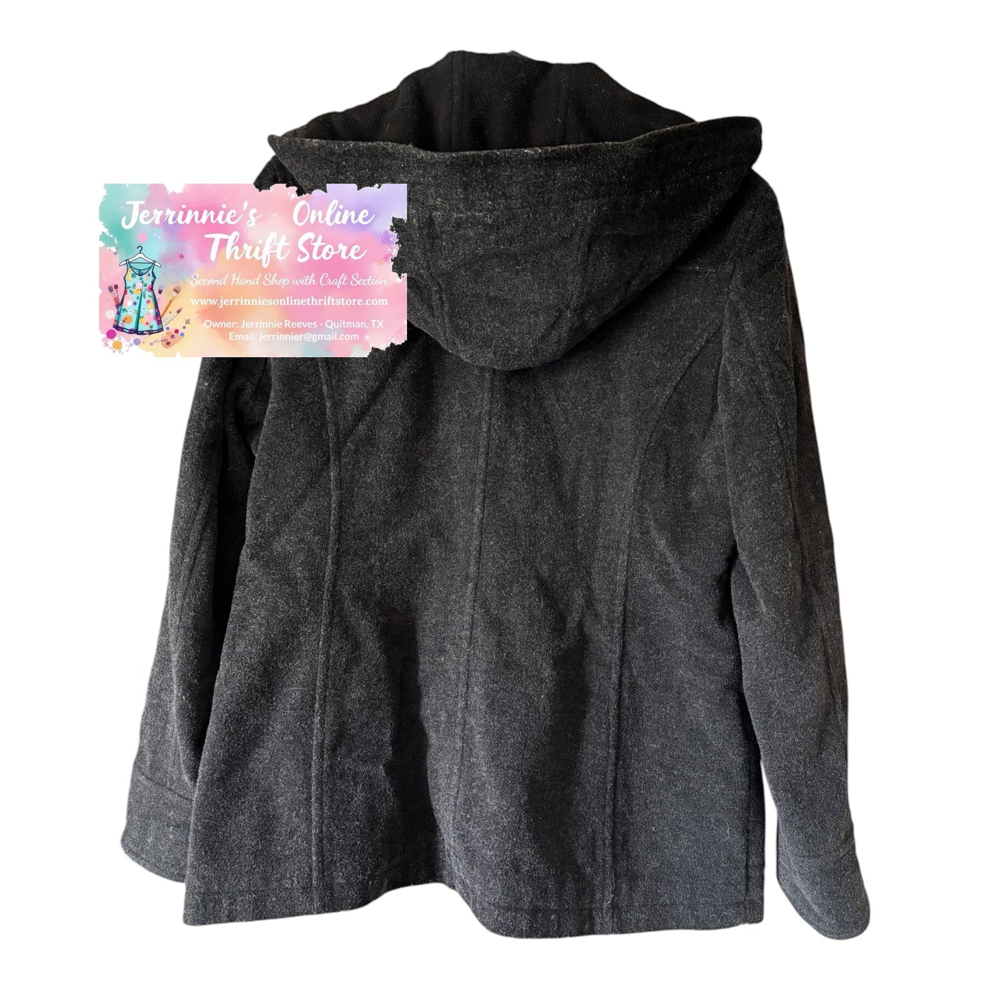 Croft & Barrow Wool Hooded Jacket – Charcoal Gray | Size M