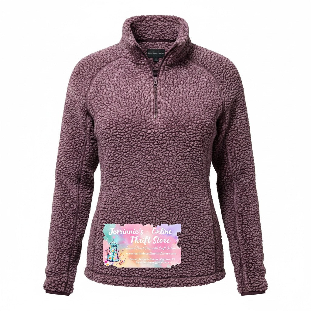 Zenana Outfitters Pullover Purple Plush Sherpa Fleece Jacket Soft Cozy