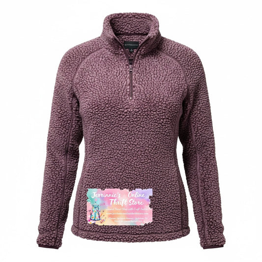 Zenana Outfitters Pullover Purple Plush Sherpa Fleece Jacket Soft Cozy