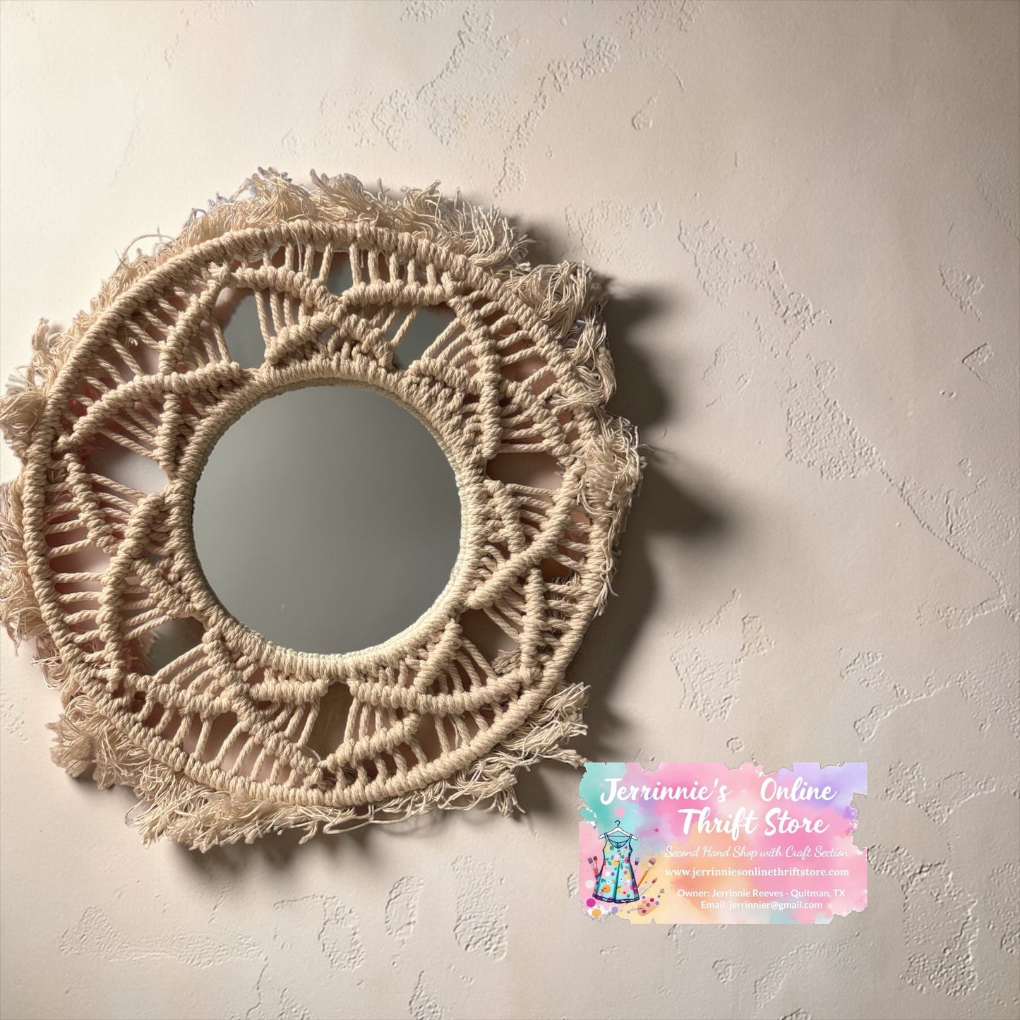 Mkono Macrame Magazine Rack and Two Mirror's