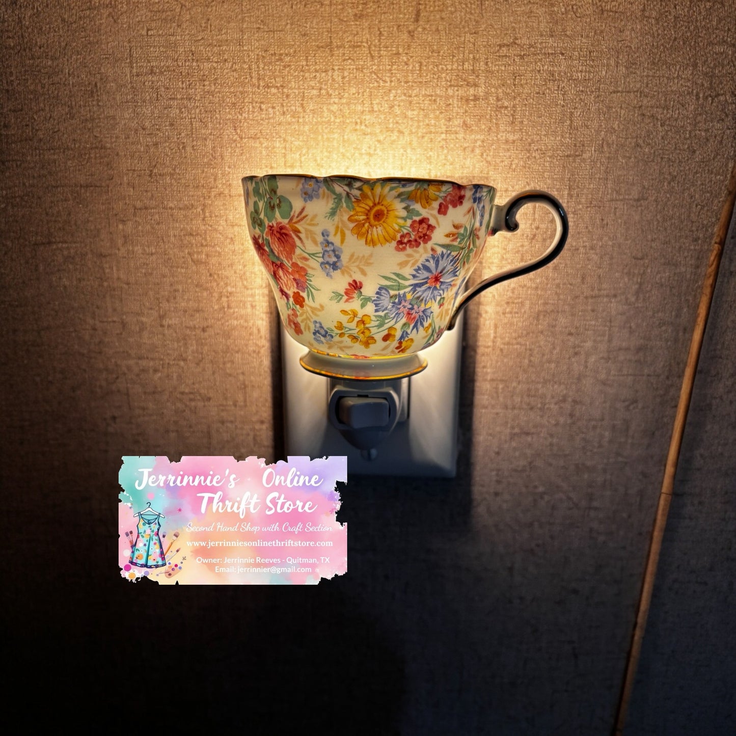 Aynsley Chintz Floral Tea Cup Night Light