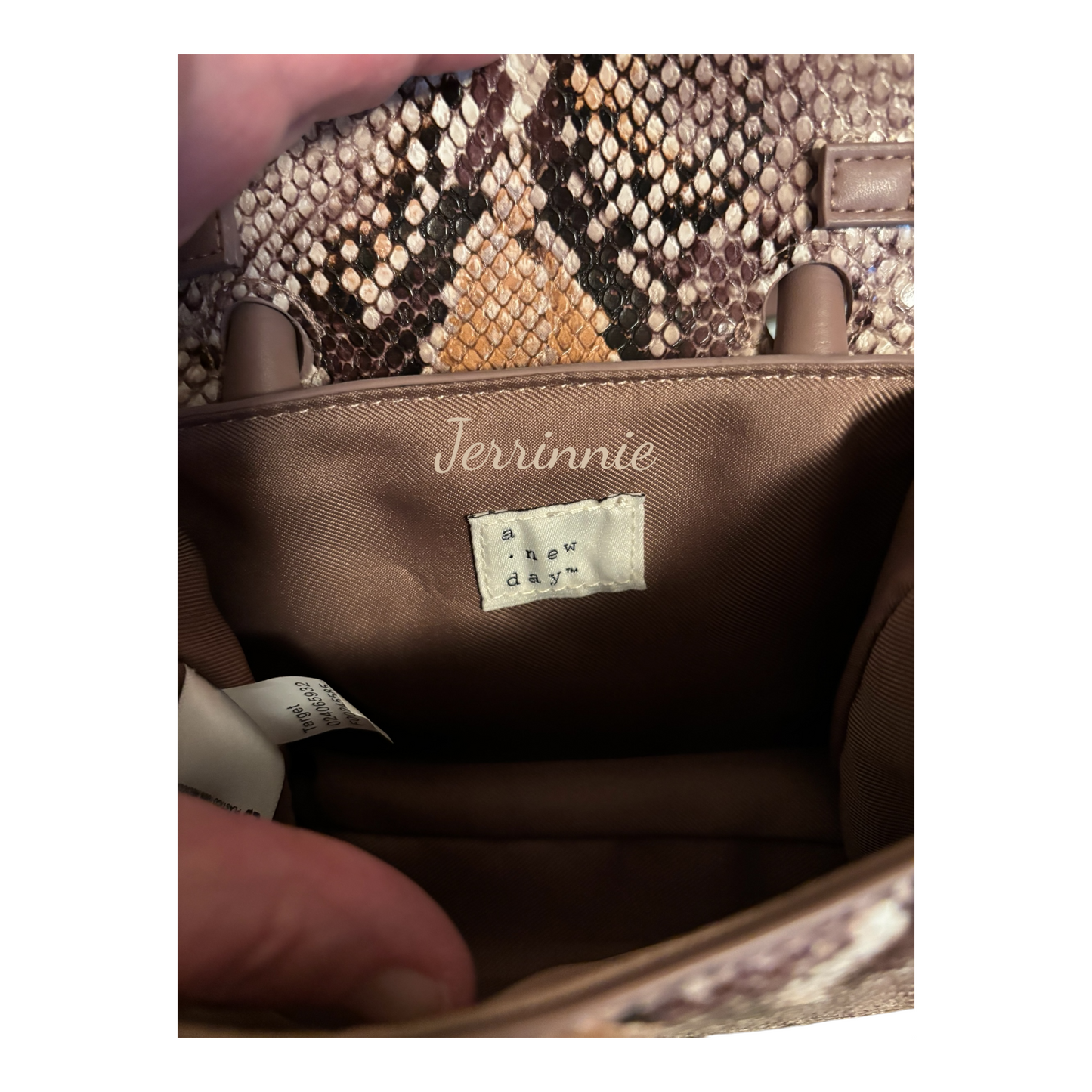 New Day Faux Snakeskin Crossbody Bag