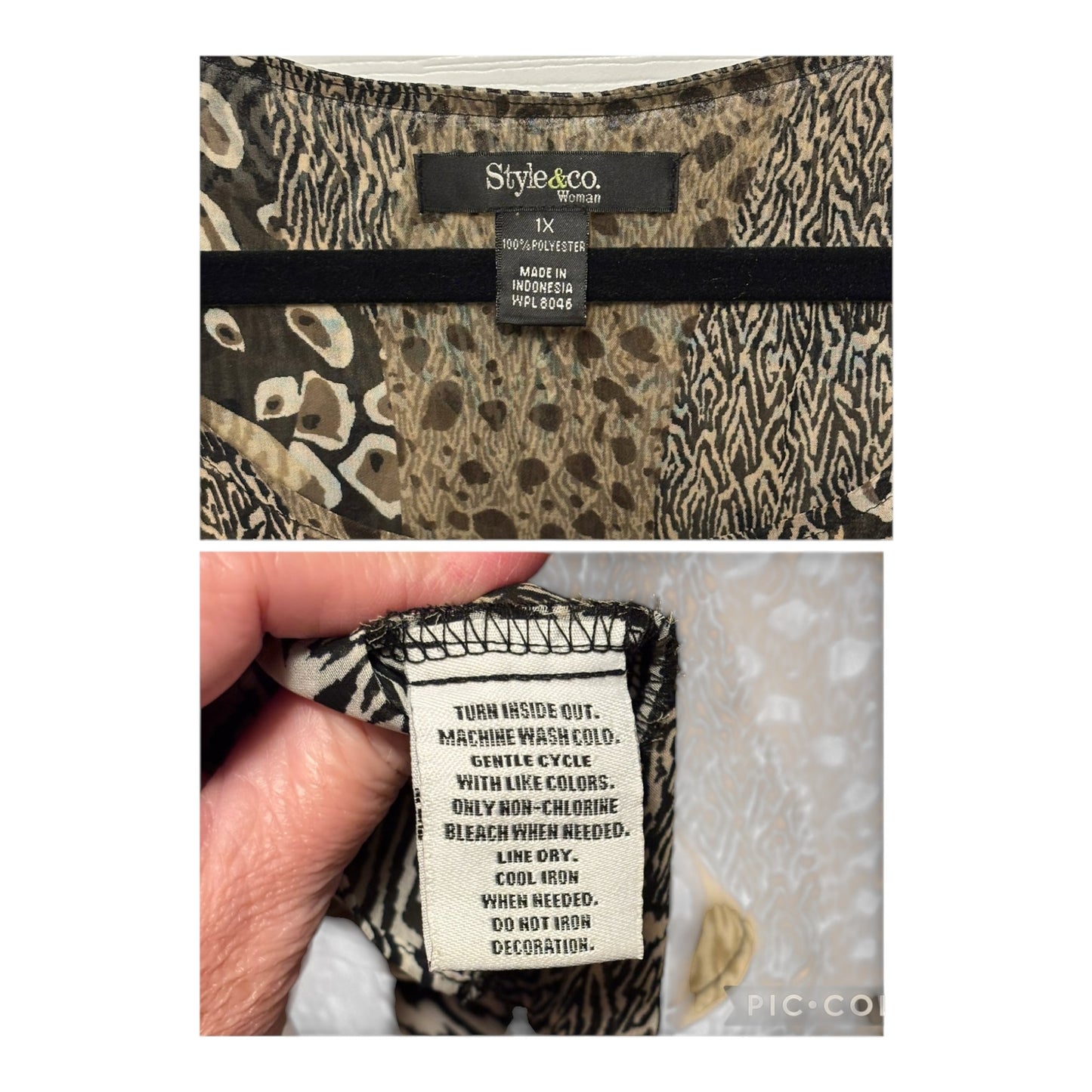 Style & Co Ladies Large Animal Print Sheer