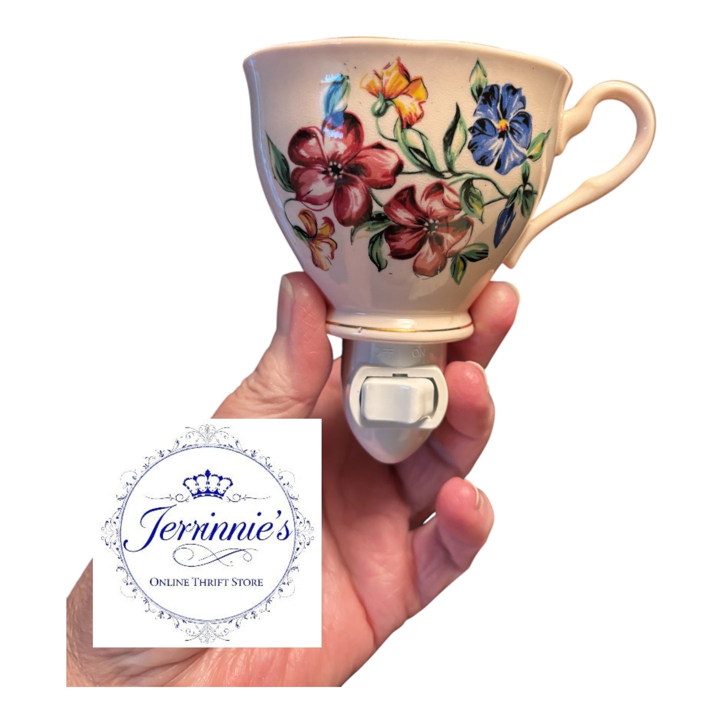 Vintage Colclough Pink Floral Teacup Night Light – Plug-In