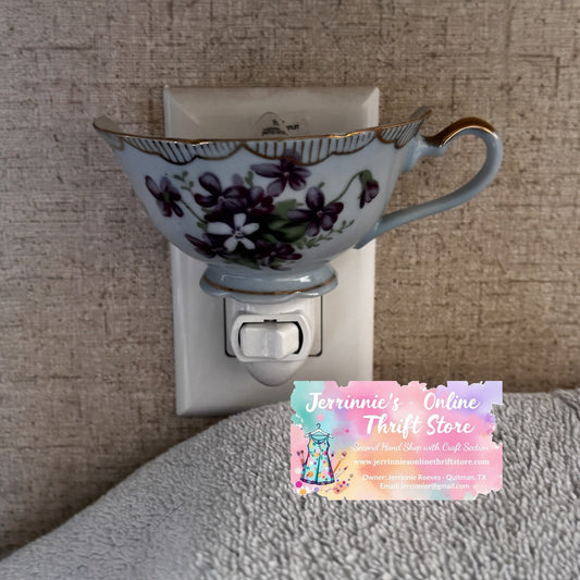 Arnart 5th Avenue Violet Bouquet Tea Cup Night Light
