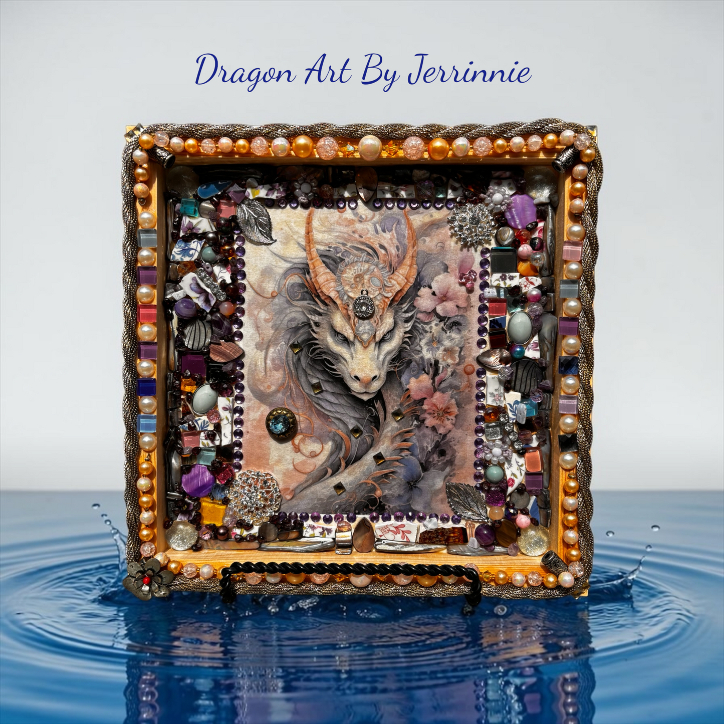 Dragon-Themed Handcrafted Mosaic Art Piece