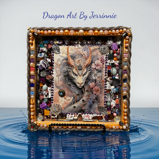 Dragon-Themed Handcrafted Mosaic Art Piece