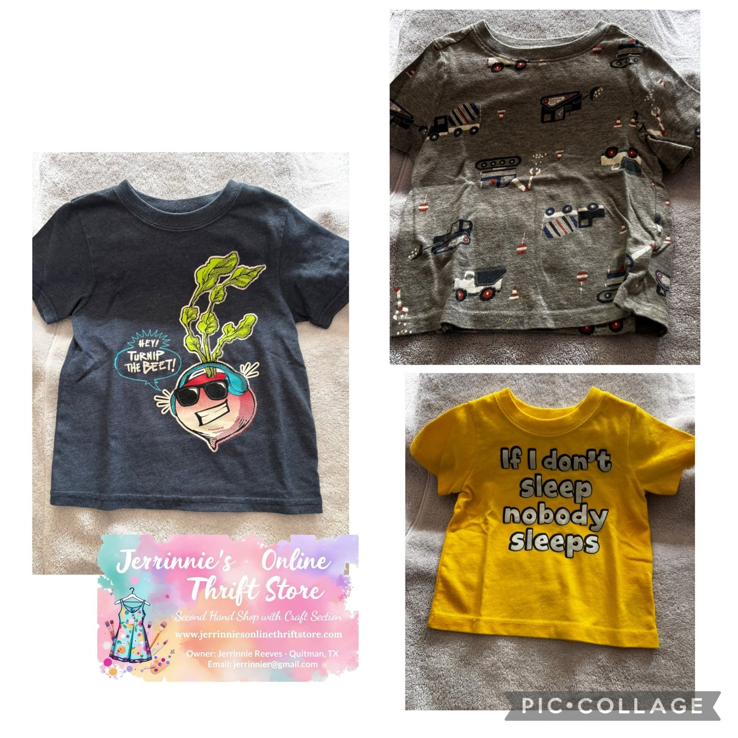 Boys Graphic Tee Lot of 6 – Sizes 3-6M, 2T & 3T