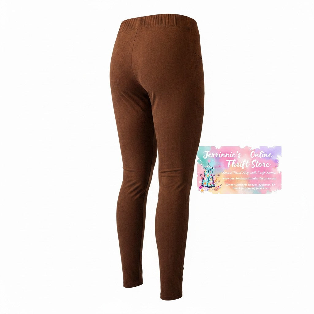 Democracy Faux Suede Perforated Leggings – Size 12