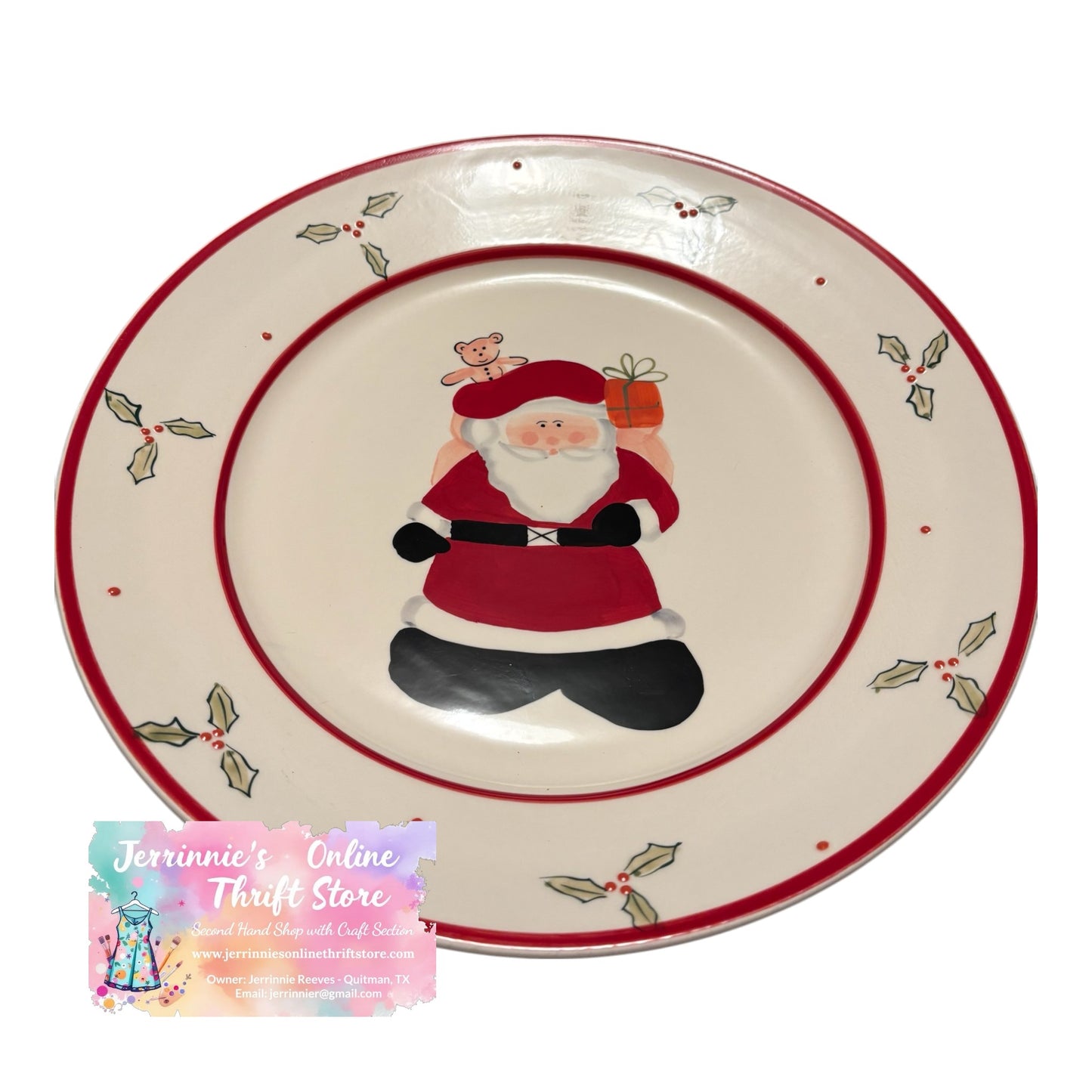 Le Gourmet Chef Over Sized Plate with Santa