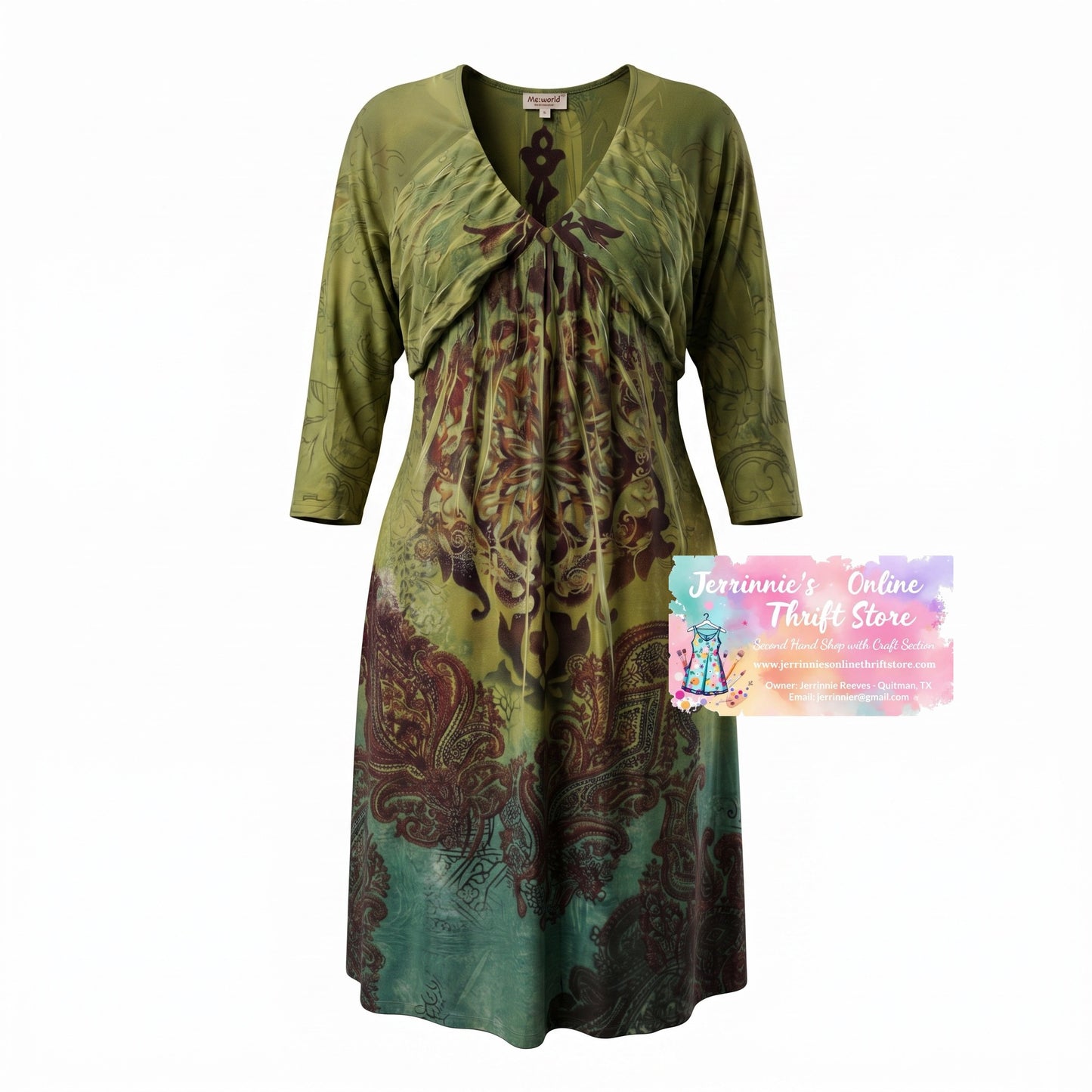 One World Paisley Print Dress XL