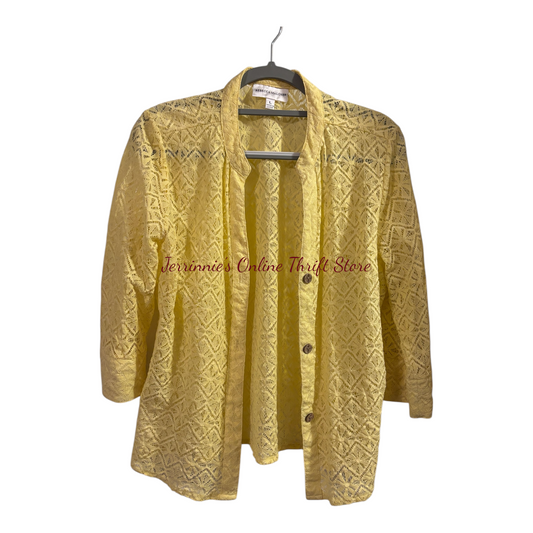 REBECCA MALONE Women's Sheer Yellow Top