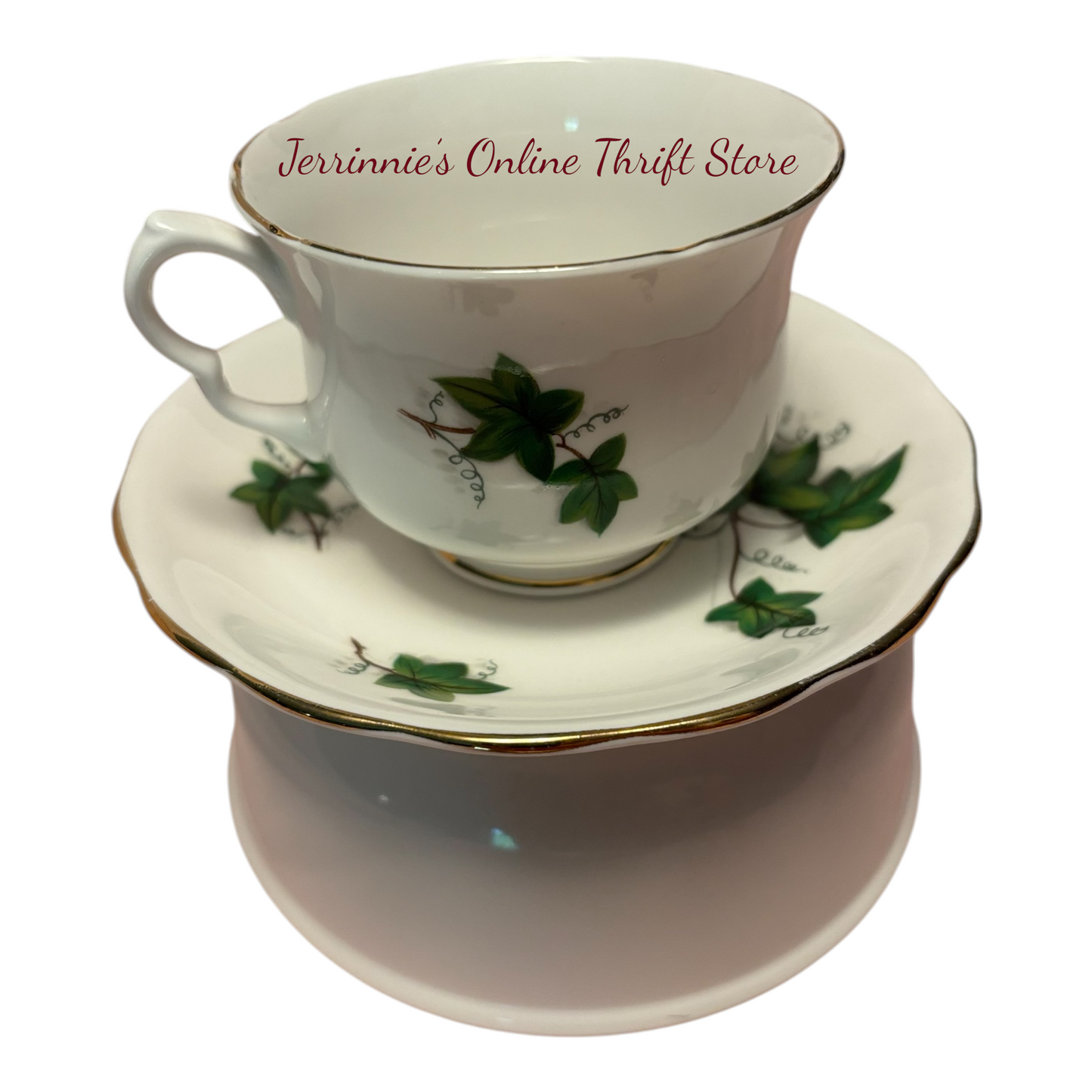 Royal Kent Bone China Tea Cup and Saucer Grape Leaves