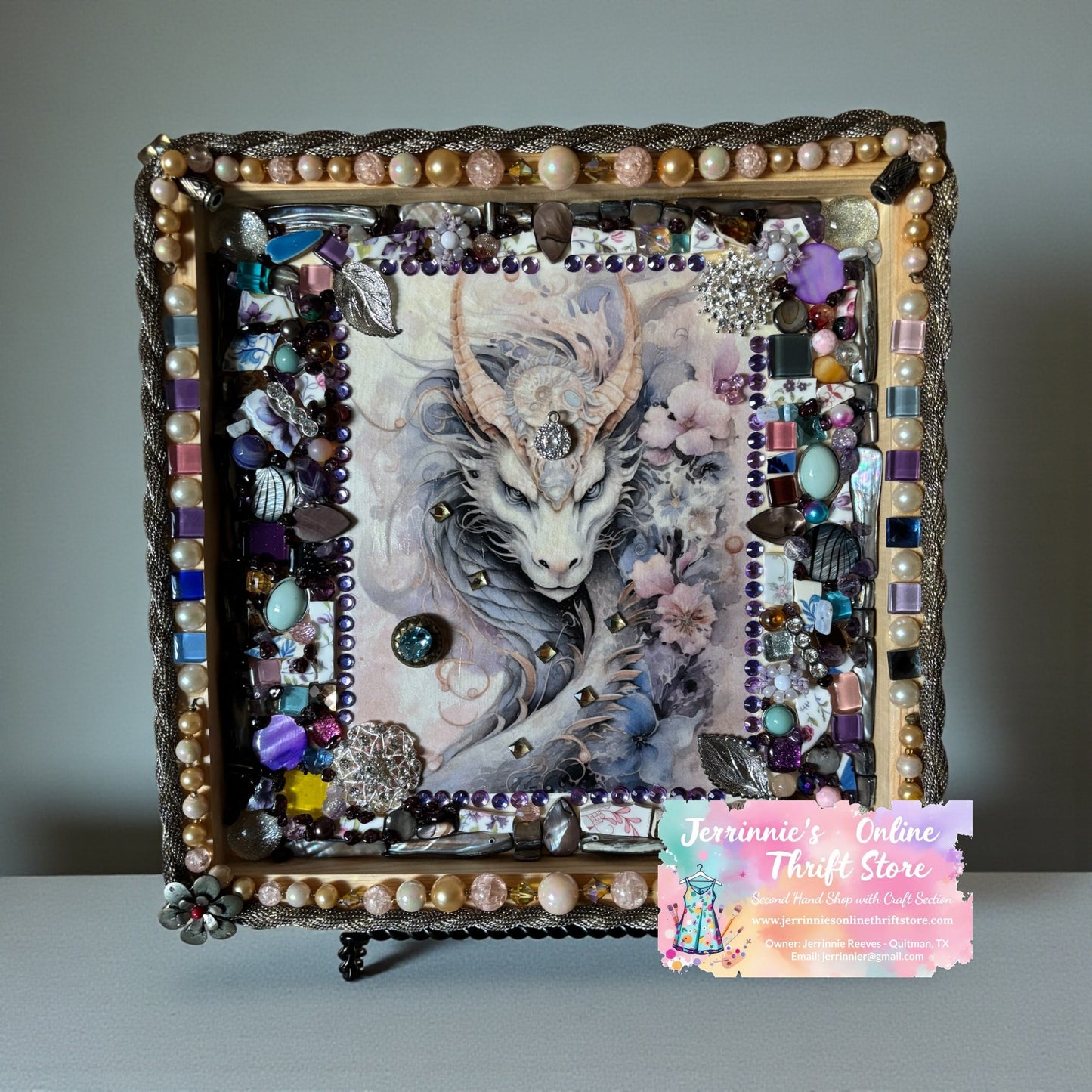 Dragon-Themed Handcrafted Mosaic Art Piece