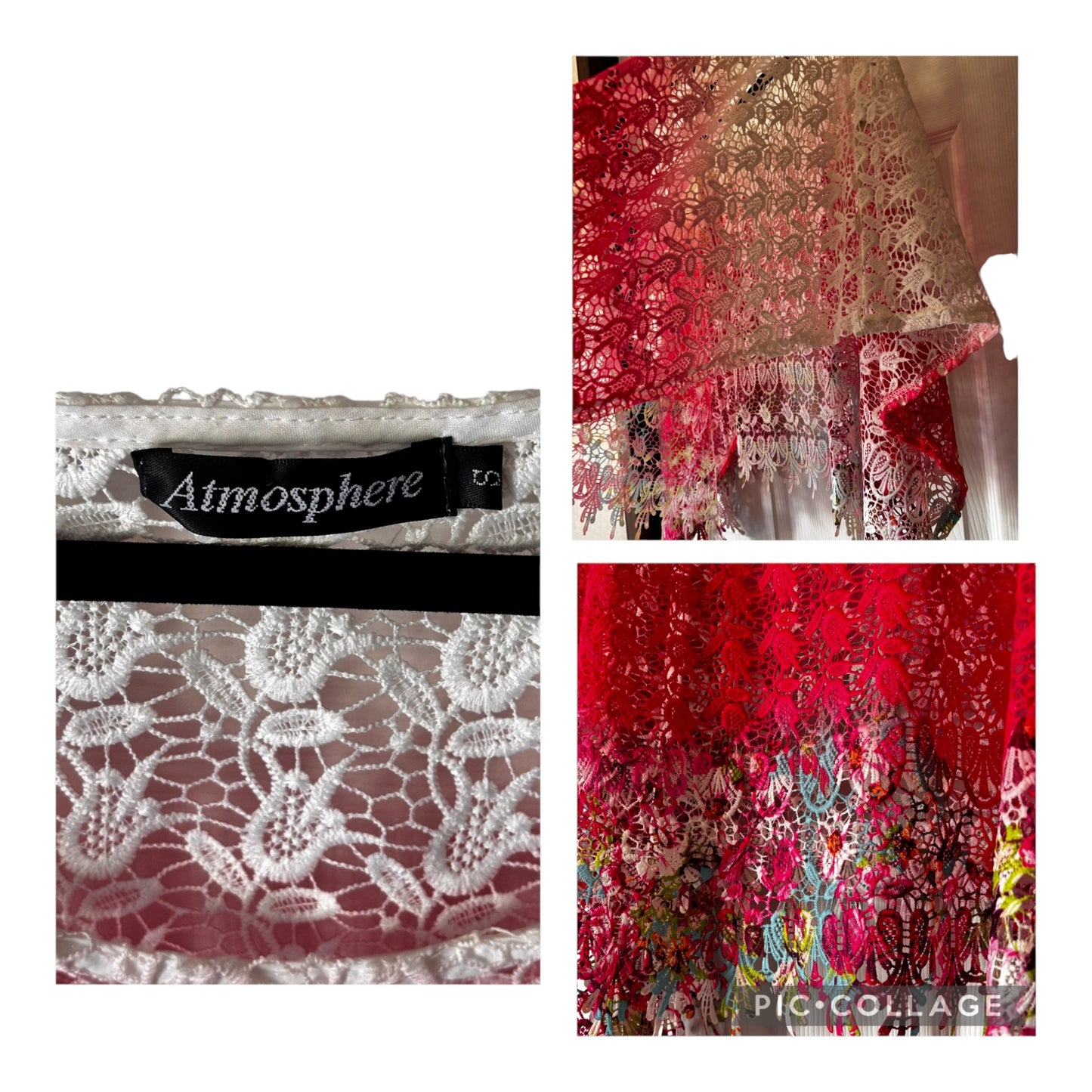 Atmosphere Ombre Lace Kimono Poncho Top