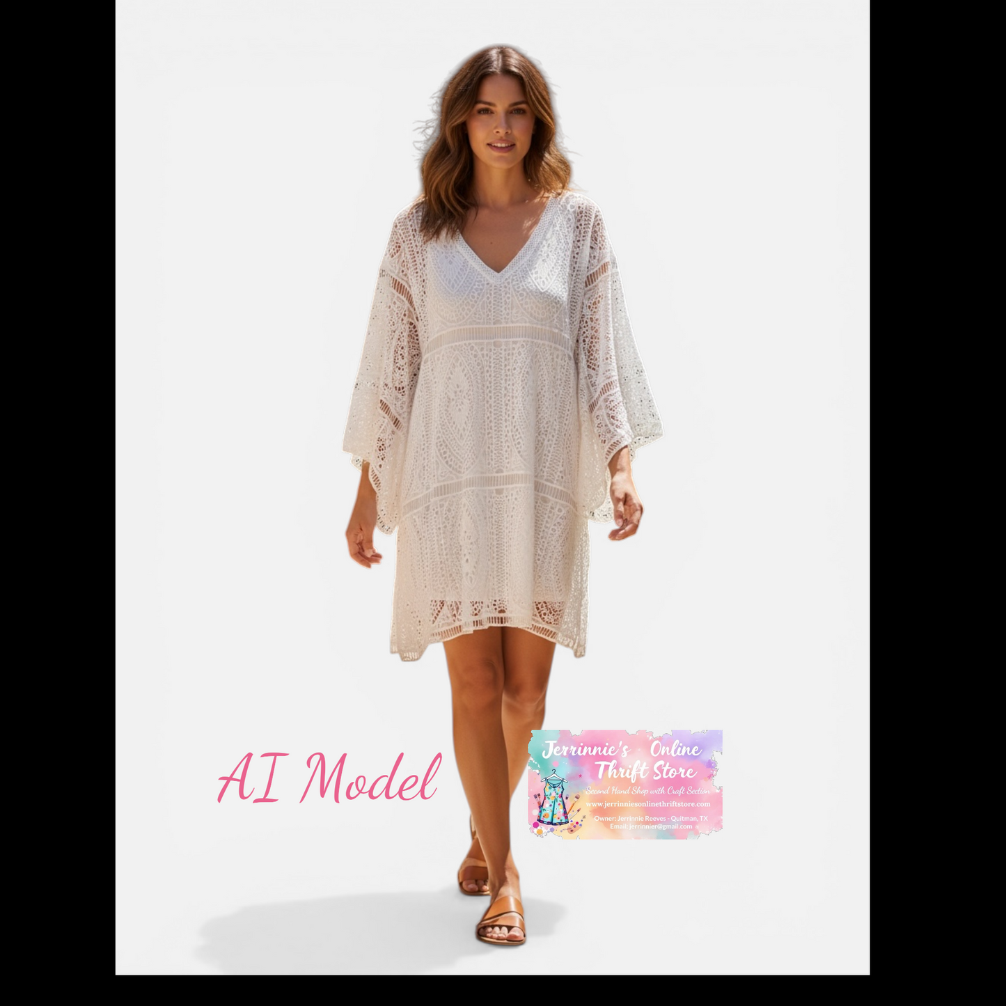 White Lace Dress V Neck and Back