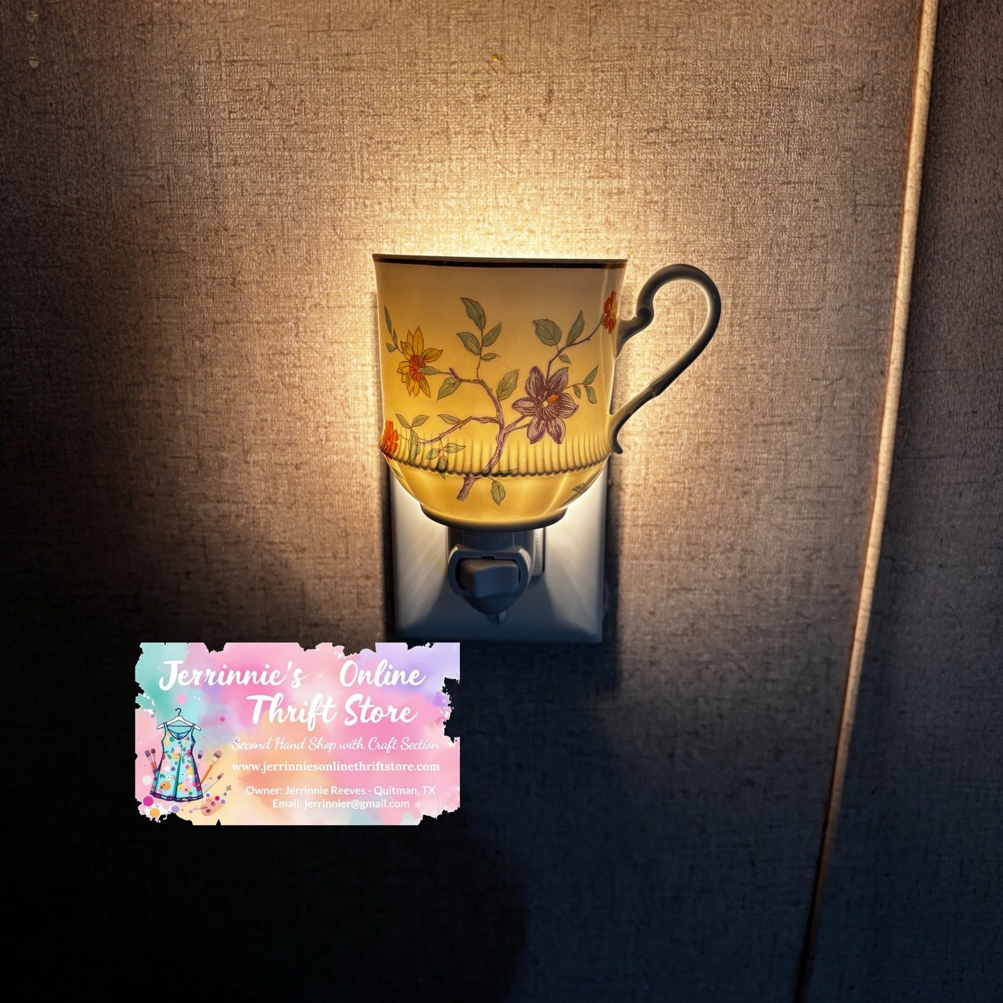 Haviland Limoges Floral Branch Tea Cup Night Light