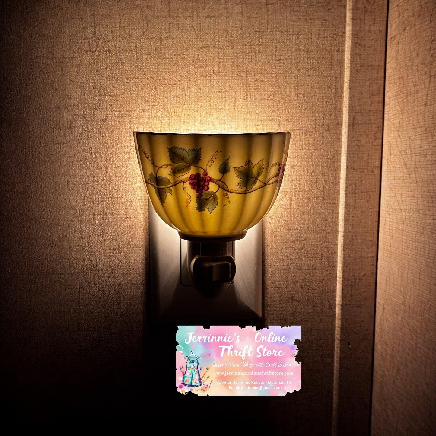 Royal Worcester Bacchanal Pattern Tea Cup Night Light - Set of 2 - Plug in