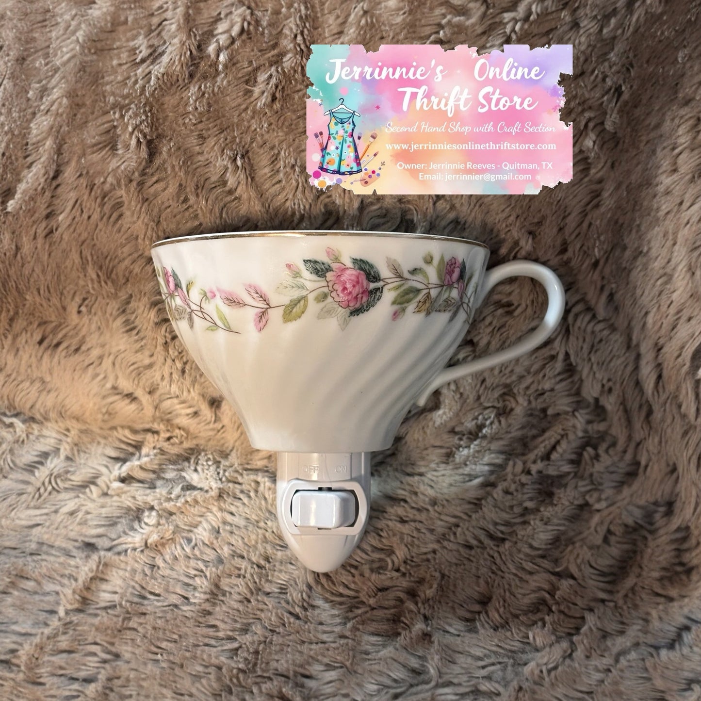 Vintage Creative Fine China No. 2345 Tea Cup Night Light