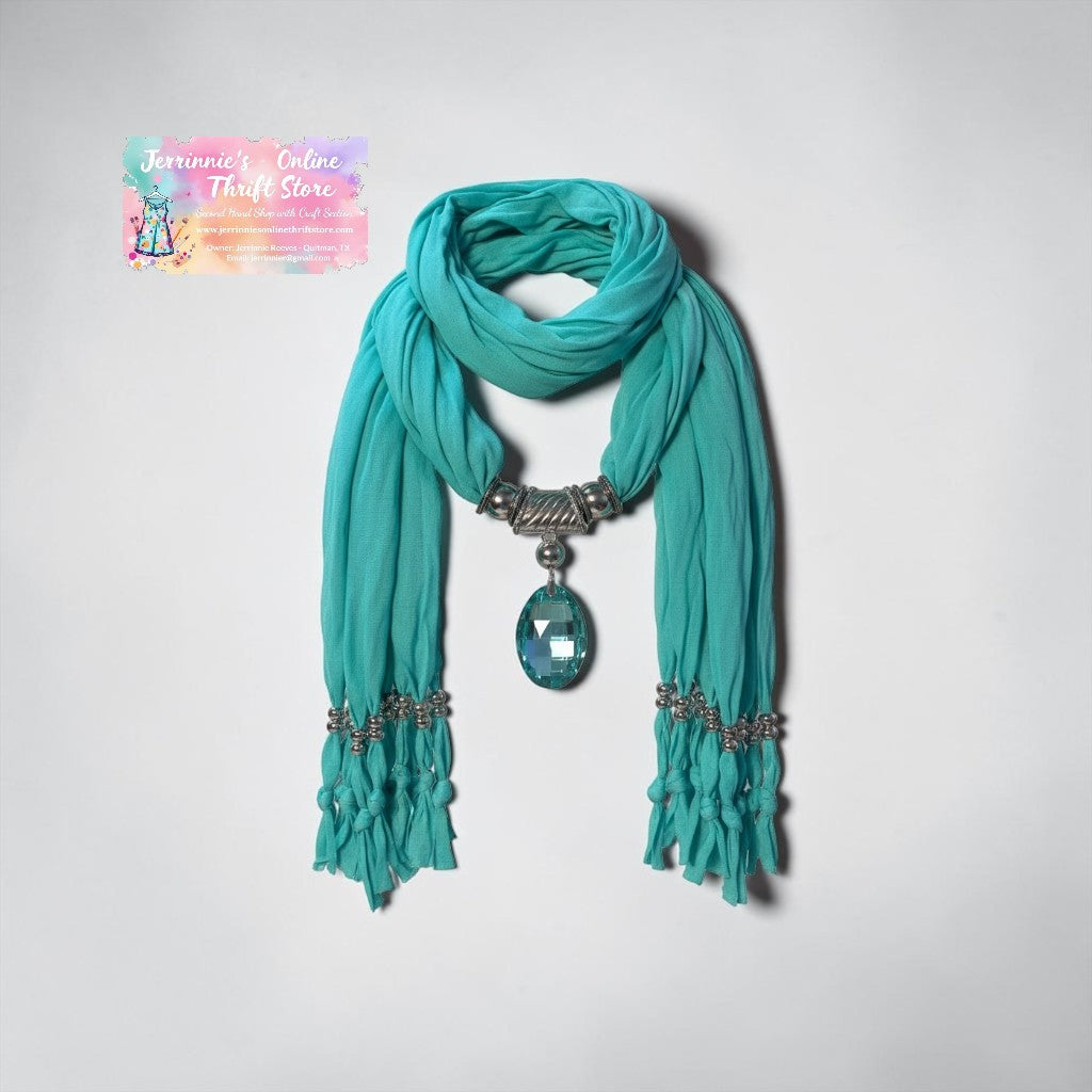Luxury Divas Long Crinkled Jewelry Scarf