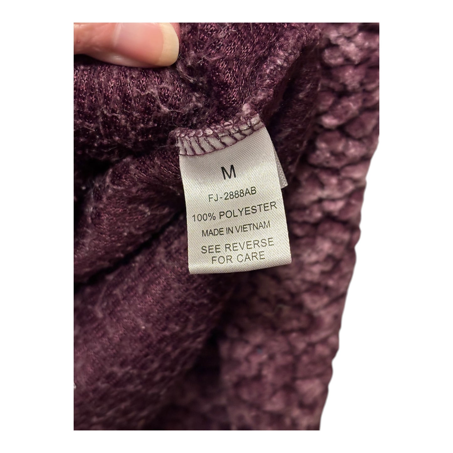 Zenana Outfitters Pullover Purple Plush Sherpa Fleece Jacket Soft Cozy