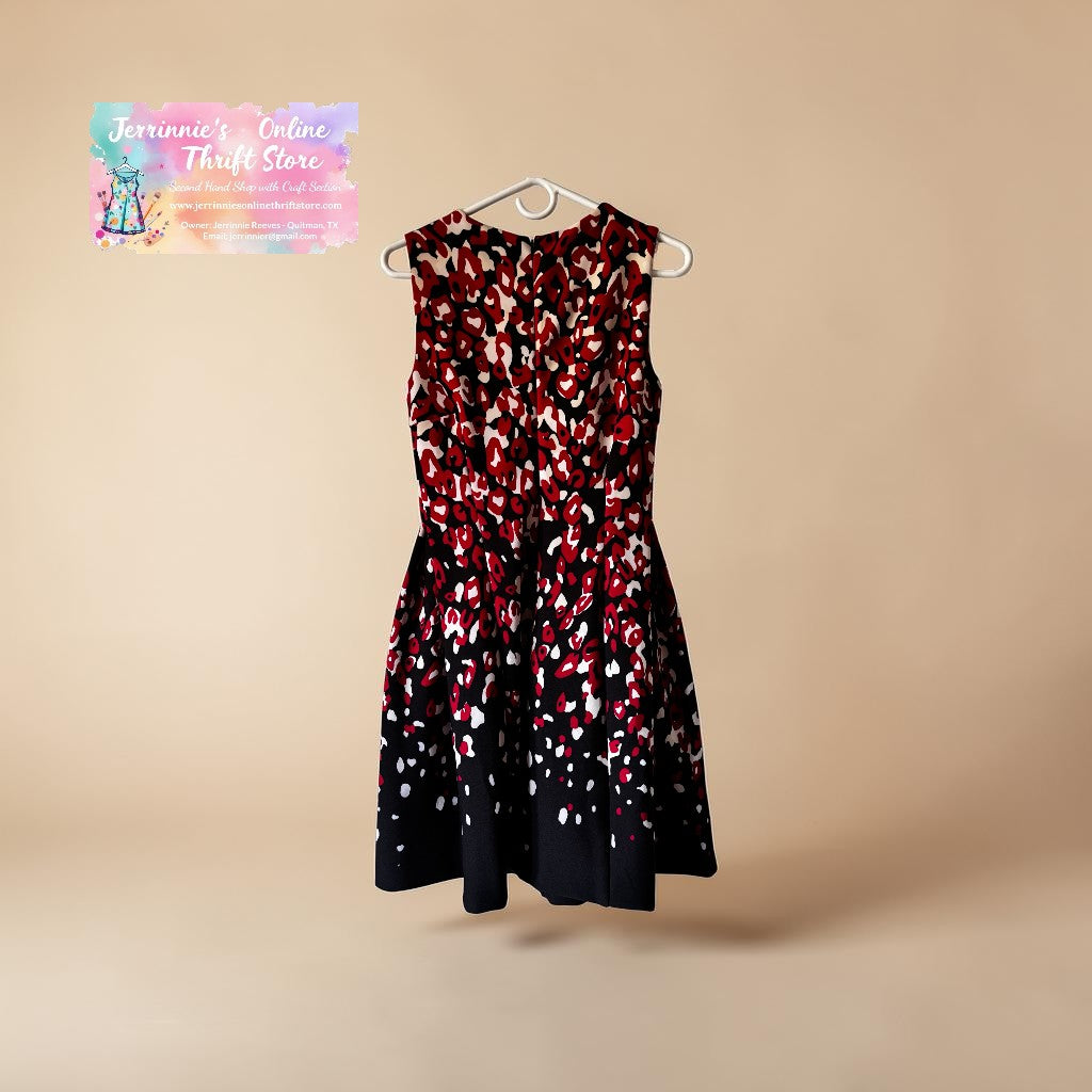 Calvin Klein Leopard Print Fit & Flare Dress – Size 6