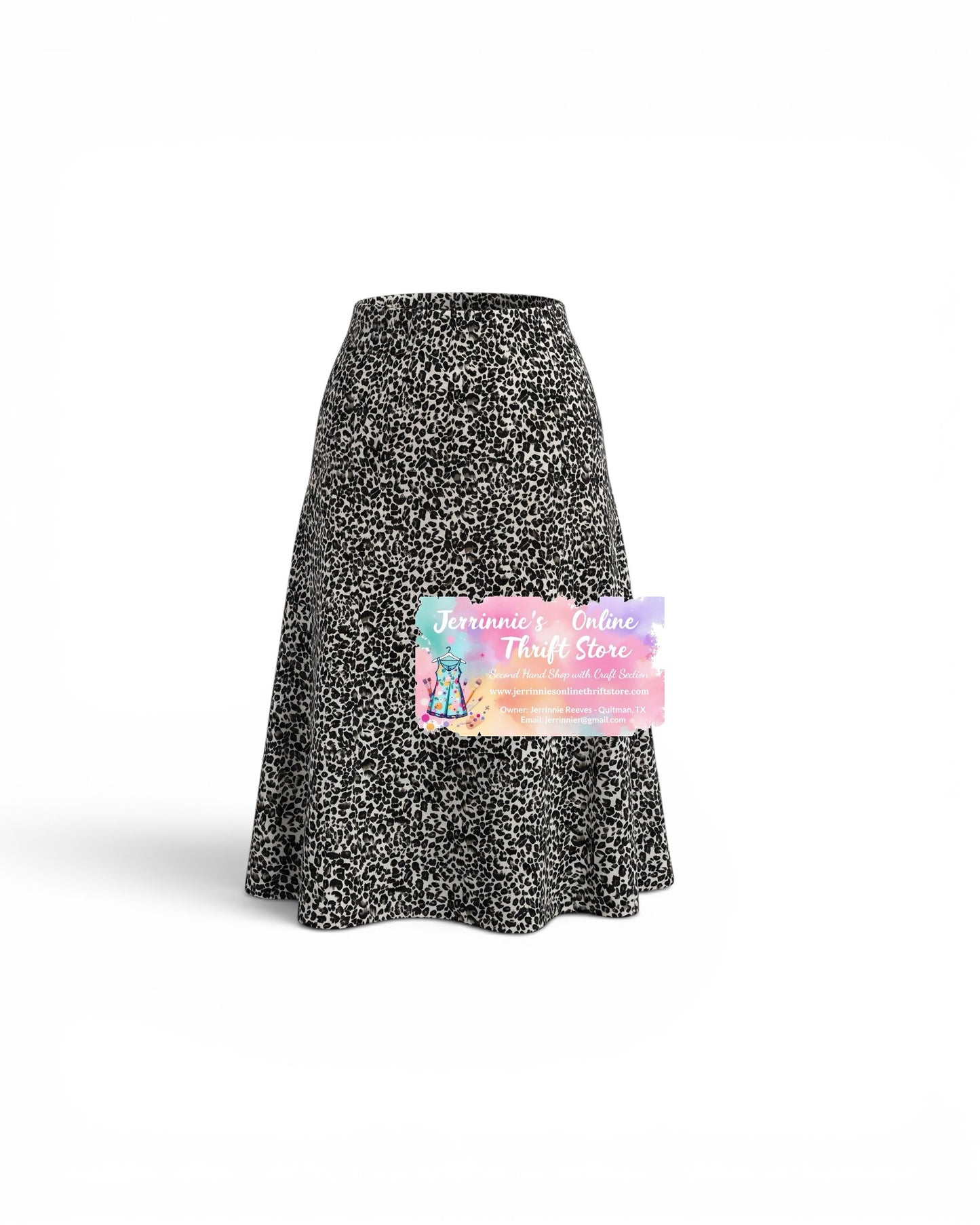 Double Take Leopard Print Midi Skirt 2X