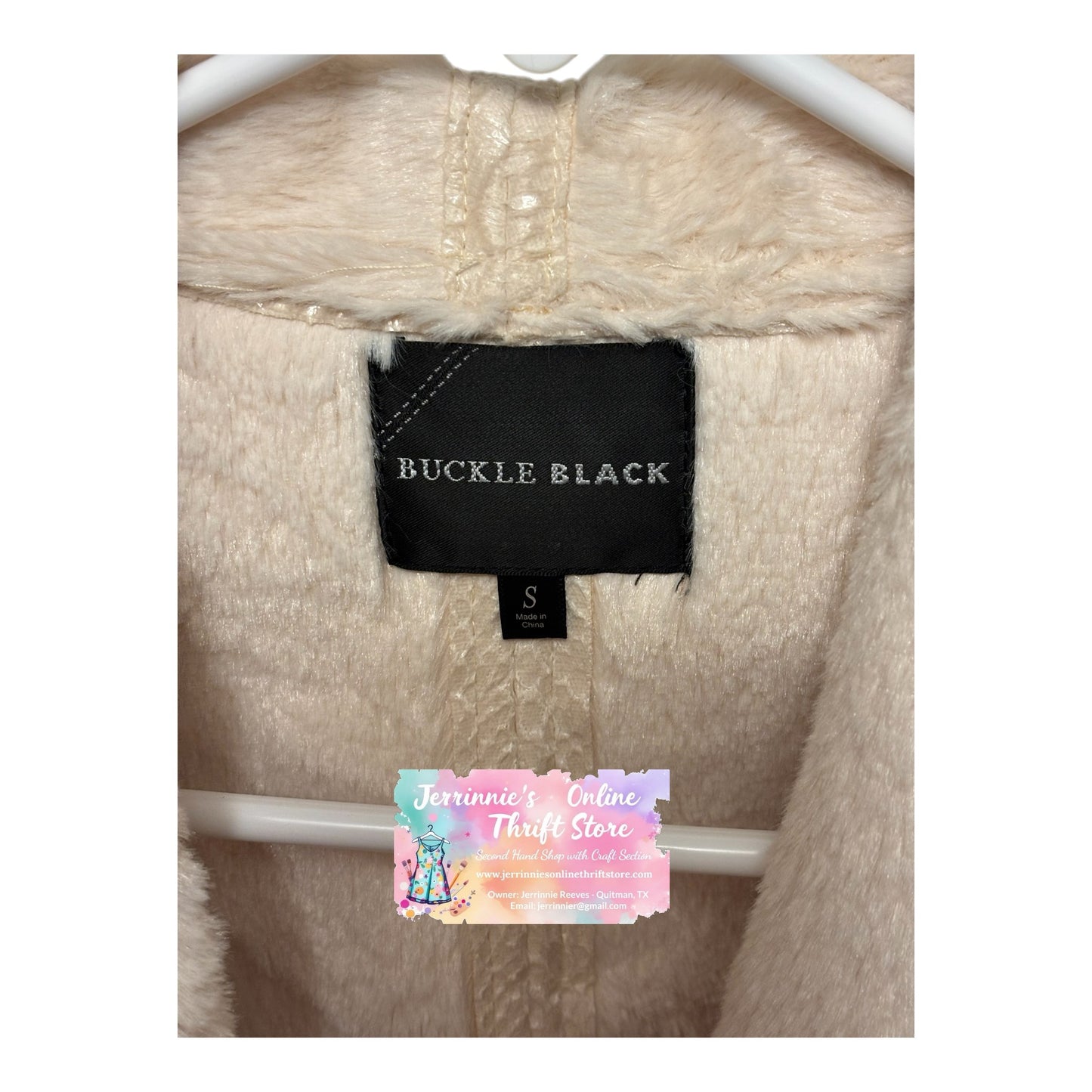 Buckle Black ivory Faux Snake Skin Fur open Women's Jacket