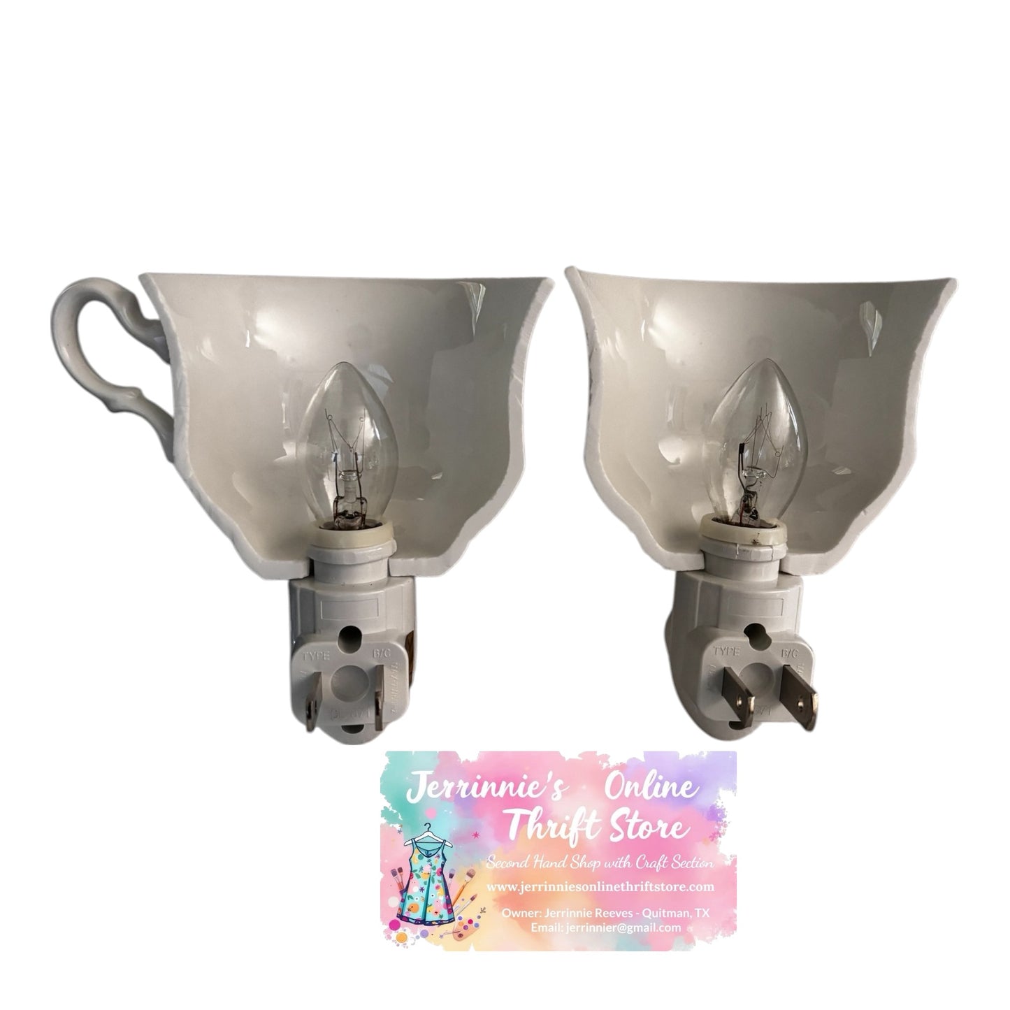 Queen Anne Floral Rose Handcrafted Teacup Night Light